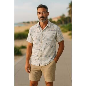 C&C California 100% linen Martha's Vineyard casual button front shirt Large